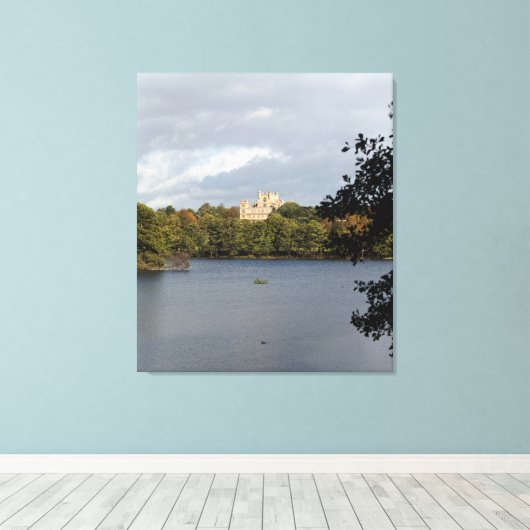 Wollaton Park Lake Uitzicht Canvas Afdruk (Insitu (Houten vloer))