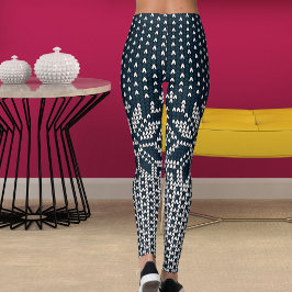 Wollen Gebreide Kerst- en Nieuwjaarsbloempatroon Leggings