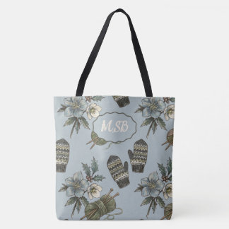 Wollen Handschoenen Breien Tote Bag
