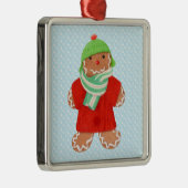WOLLEN KERSTBROOD Premium vierkante kerstbal / Sne Metalen Ornament (Rechts)