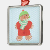 WOLLEN KERSTBROOD Premium vierkante kerstbal / Sne Metalen Ornament (Links)