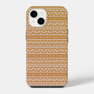 Wollen Kruissteek Brei Gebreid Kerstpatroon iPhone 14 Hoesje