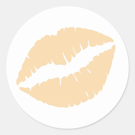Wollen Lipstick Print Ronde Sticker (Voorkant)
