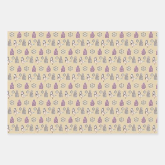 Wollen Petten en Schattigee mussen Inpakpapier Vel (Voorkant 3)