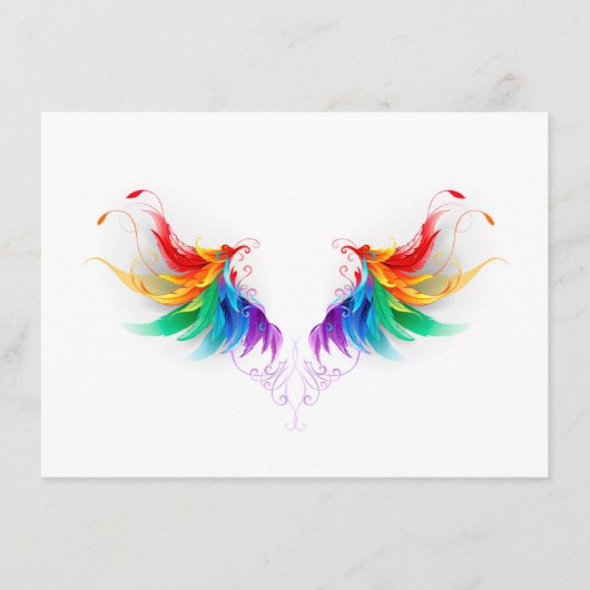 Wollen Regenboogvleugels Advieskaart (Voorkant)