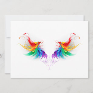 Wollen Regenboogvleugels Feestdagenkaart