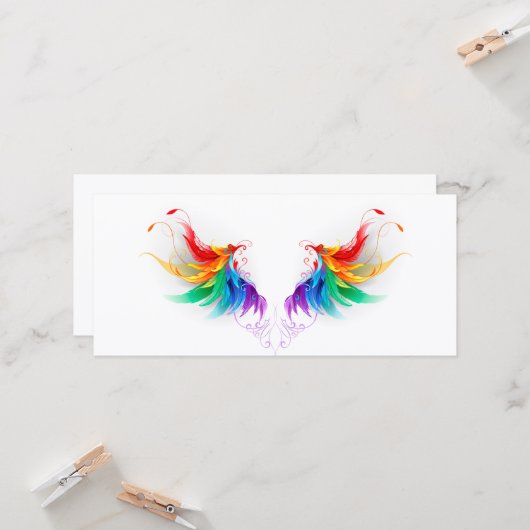 Wollen Regenboogvleugels Kaart (Voorkant / Achterkant in situ)