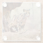 wollig afbeelding natuur wild exotisch glazen onderzetter (Achterkant)