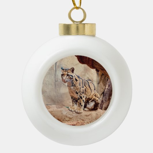 wollig afbeelding natuur wild exotisch keramische bal ornament (Voorkant)