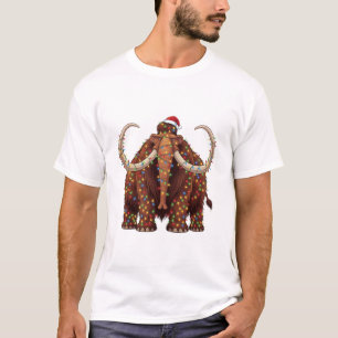 Wollige Mammoet in Kerstverlichting T-shirt