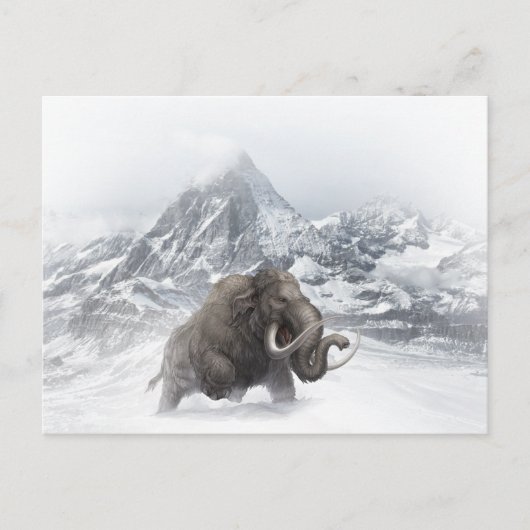Wollige mammoet Prehistorische Dierlijke ijstijd Briefkaart (Voorkant)