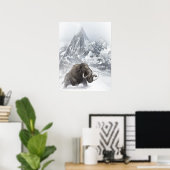 Wollige mammoet Prehistorische Dierlijke ijstijd Poster (Thuiskantoor)
