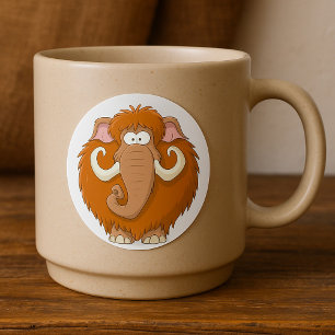 Wollige Mammoet Schattig Prehistorisch Dier Ronde Sticker