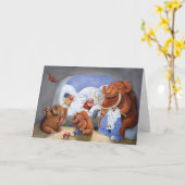 Wollige MammoetFamilie in Ijstijd Kaart (Gele Bloem)