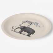 Wollige Mammoth Prehistorische Olifant en Skelet Papieren Bordje (Gekanteld)