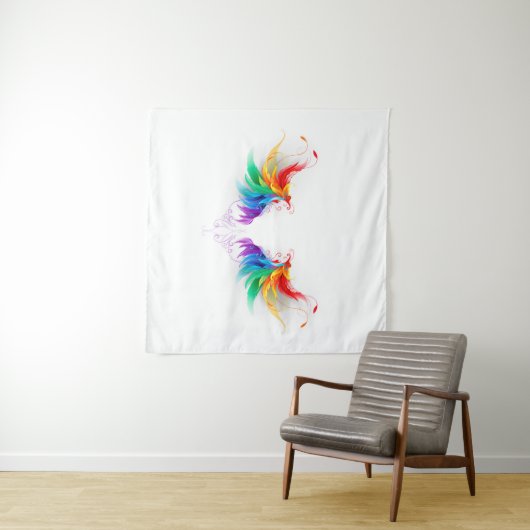 Wollige Regenboogvleugels Wandkleed (In Situ (horizontaal))