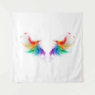 Wollige Regenboogvleugels Wandkleed