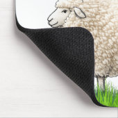 Wollige Schapen In Gras met "Found" Tekst Muismat (Hoek)