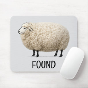 Wollige Schapen met Gevonden Tekst Muismat