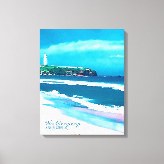 Wollongong Beach vuurtoren NSW Canvas Afdruk (Voorkant)