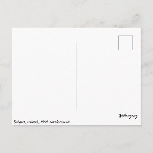 Wollongong kustlijn briefkaart (Achterkant)