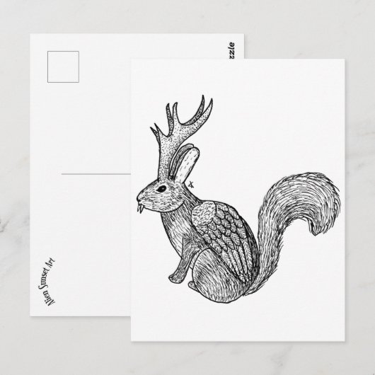 Wolpertinger Briefkaart (Voorkant / Achterkant)