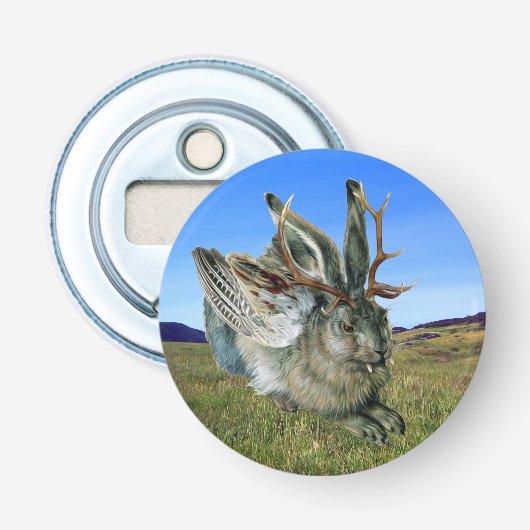 Wolpertinger Button Flesopener (Voorkant)