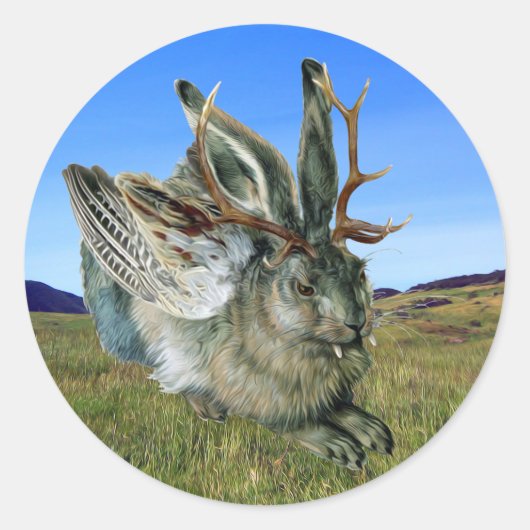 Wolpertinger Ronde Sticker (Voorkant)