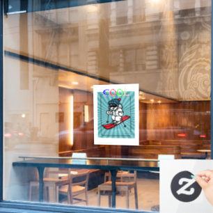 wolskier skiën design voor skiën ski raamsticker