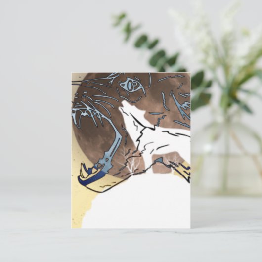 wolven briefkaart (Staand voorkant)