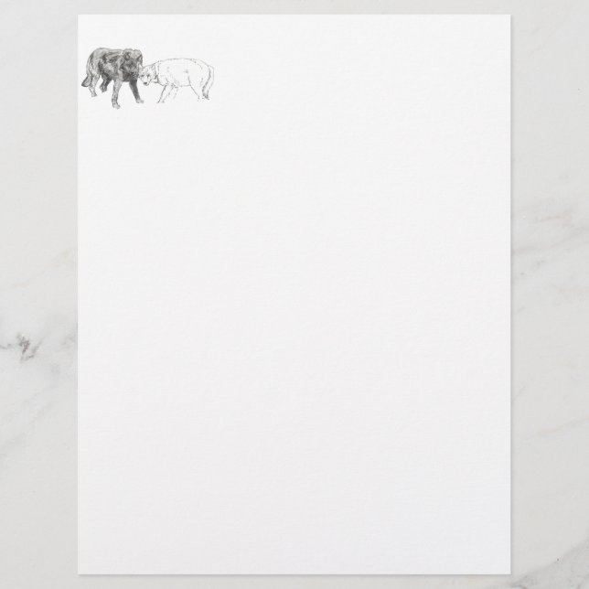 wolven briefpapier (Voorkant)