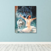 Wolven Canvas Afdruk (Insitu (Houten vloer))