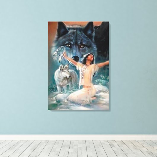 Wolven Canvas Afdruk (Insitu (Houten vloer))