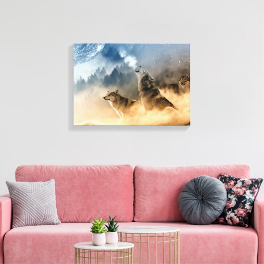 Wolven Canvas Afdruk (Insitu (Woonkamer))