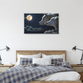 Wolven Couple Design Stretted Canvas Print (Insitu (Slaapkamer))