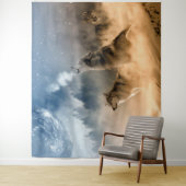 Wolven die naar de maan kijken wandkleed (In situ)