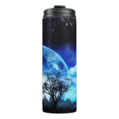 Wolven die naar een blauwe maan trekken thermosbeker (Voorkant)