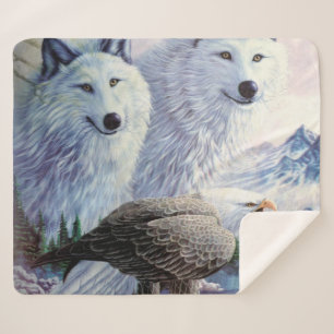 Wolven en Bald Eagle Sherpa Deken