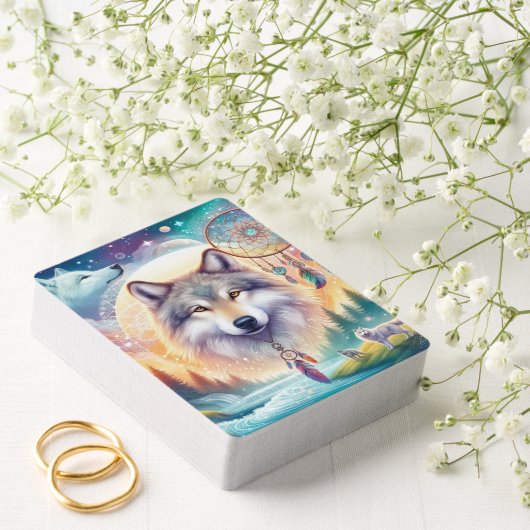 Wolven en Dreamcatcher Foto Montage Pokerkaarten (Insitu (Huwelijk))