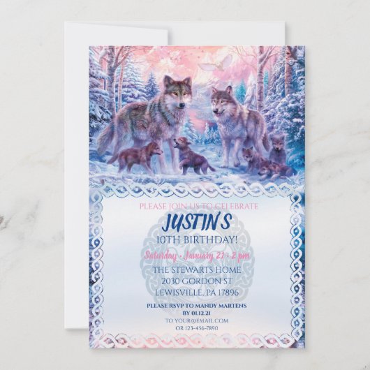 Wolven en familie Keltisch Kaart (Voorkant)