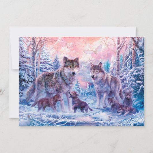 Wolven en familie Keltisch Kaart (Achterkant)