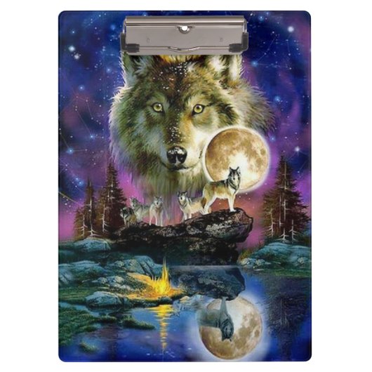 Wolven en Full Moon Klembord (Voorkant)