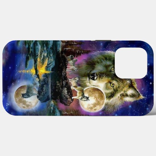 Wolven en Moon Hoesje-Mate iPhone Case (Achterkant (horizontaal))