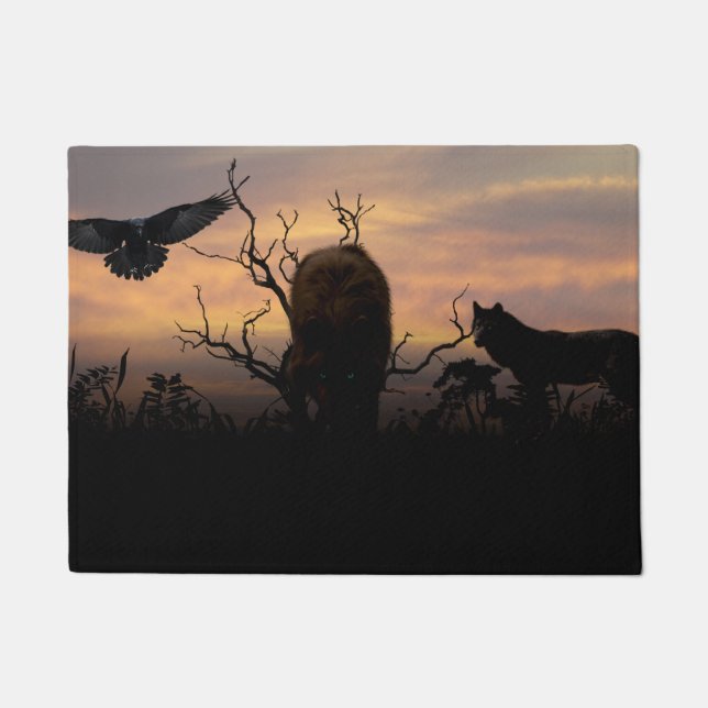 Wolven en raven deurmat (Voorkant)