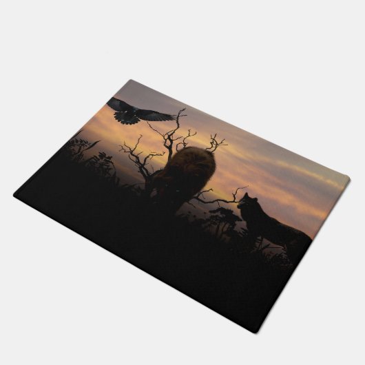 Wolven en raven deurmat (Schuin)