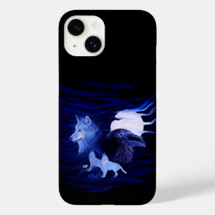 Wolven en Raven met volle maan Case-Mate iPhone 14 Hoesje