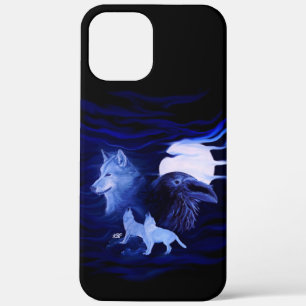 Wolven en Raven met volle maan Case-Mate iPhone Case