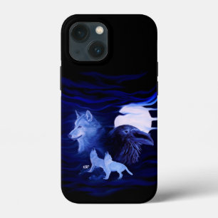 Wolven en Raven met volle maan Case-Mate iPhone Case