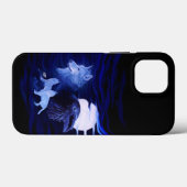 Wolven en Raven met volle maan Case-Mate iPhone Case (Achterkant (horizontaal))