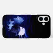 Wolven en Raven met volle maan Case-Mate iPhone Case (Achterkant (horizontaal))